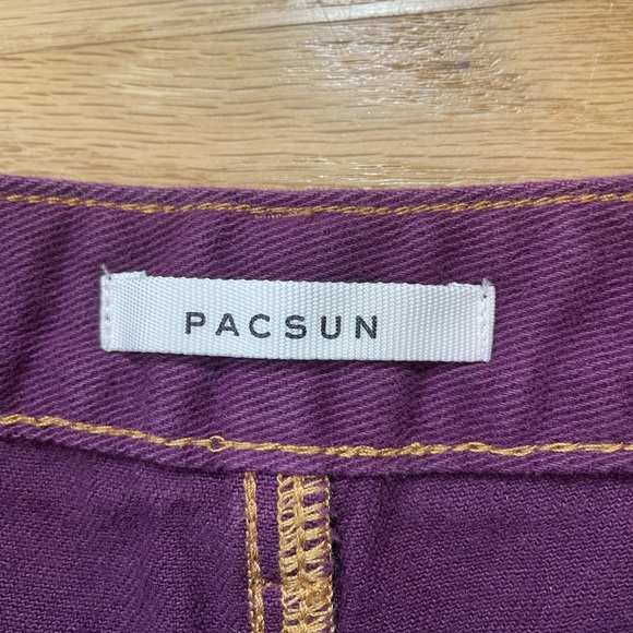 PacSun Eco Violet High Waisted Denim Festival Shorts Size 23 EUC - Picture 7 of 14